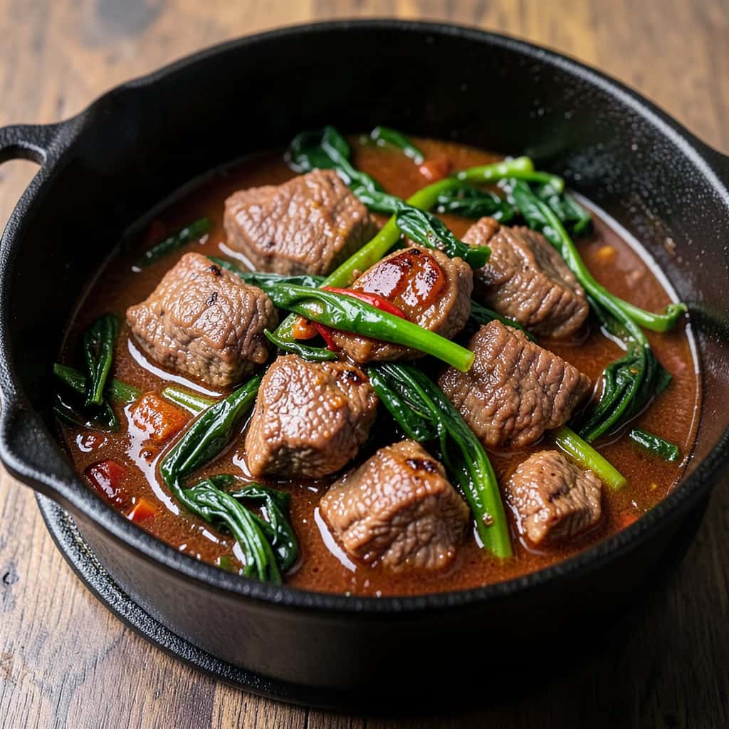 Beef and Mustard Greens One Pot