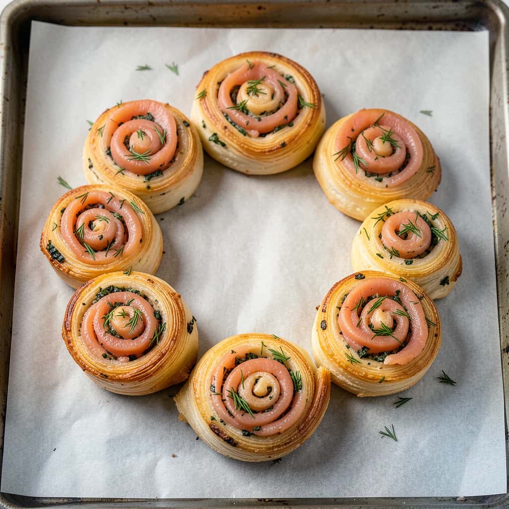 Blätterteigschnecken mit Lachs (nur 4 Zutaten!)