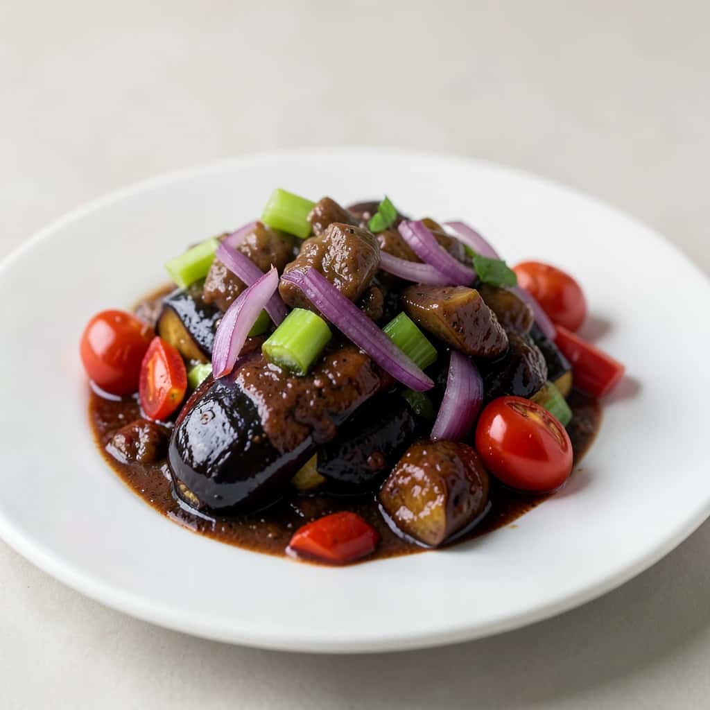 Eggplant Caponata with Cocoa Sauce