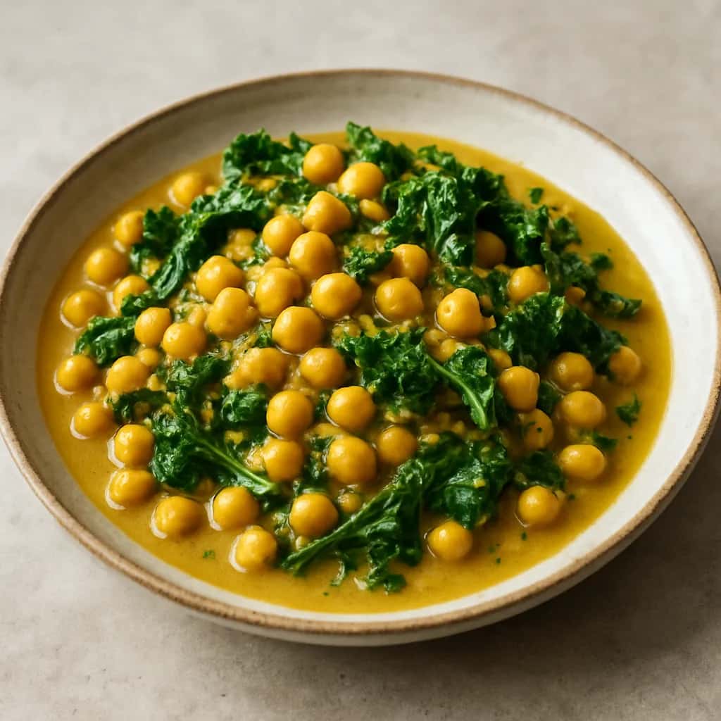 Chickpea Curry with Coconut and Kale