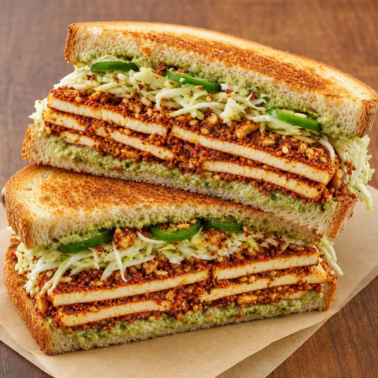 Panino con tofu, cocco e peperoncino