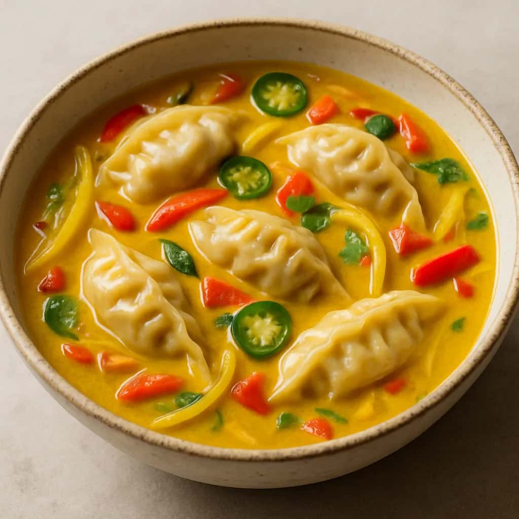 Coconut Curry Potsticker Soup