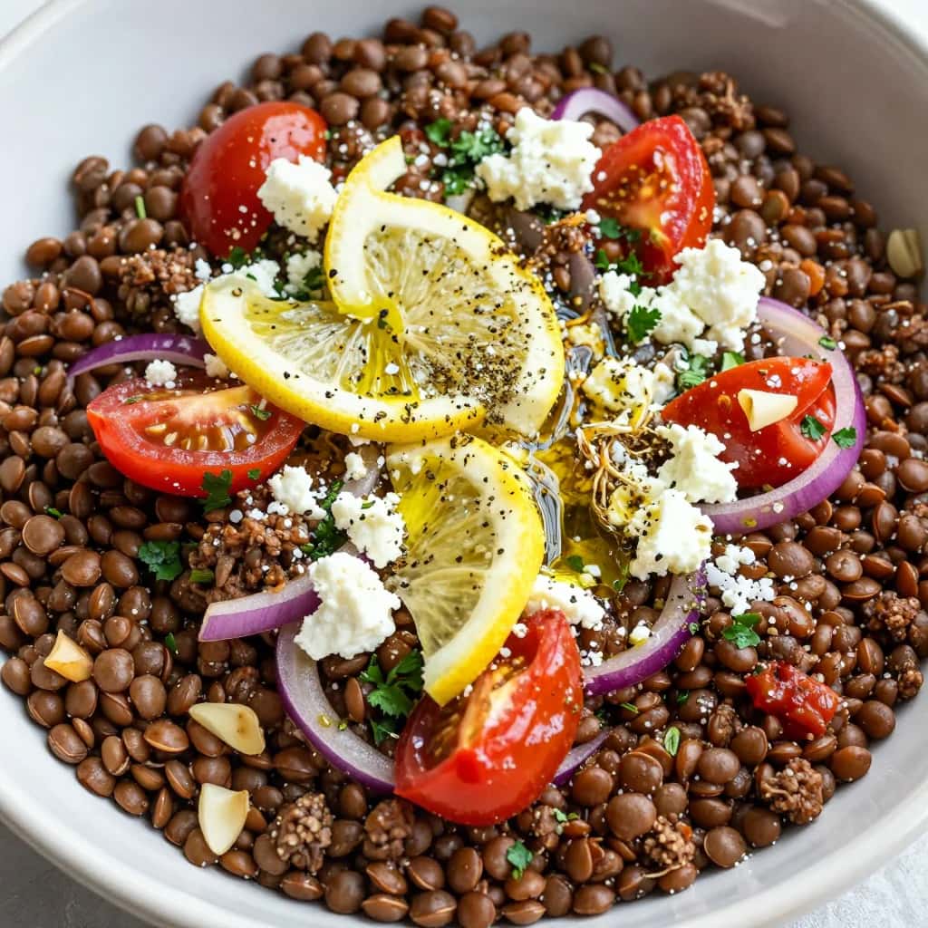 Salade de lentilles marinées