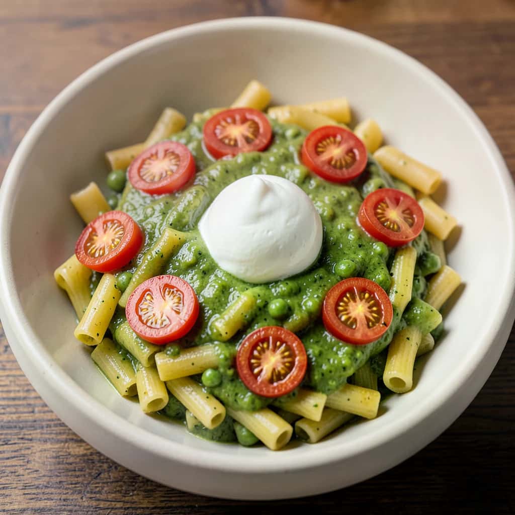 Pasta with Peas and Cherry Tomatoes