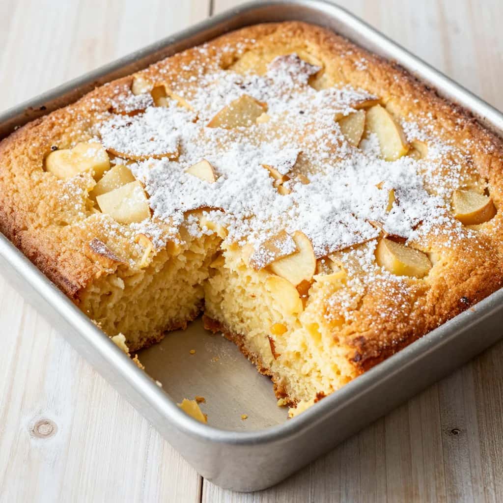 Gâteau aux pommes rapide et moelleux sur plaque
