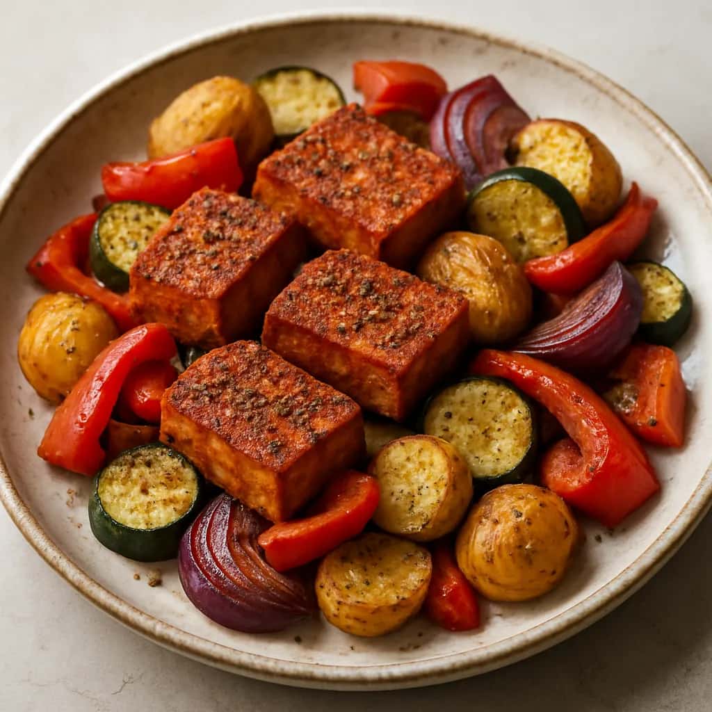 Sheet Pan Cajun Tofu and Vegetables