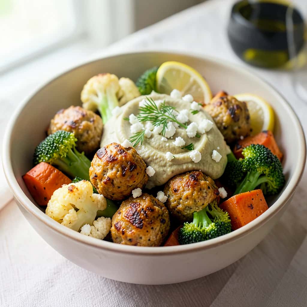 Boluri Mediteraneene cu Bilete de Friptură, Gătite pe o Tigaie, cu Legume Coapte