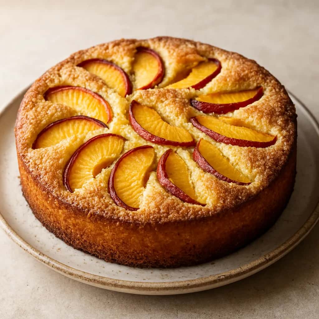 Simple Nectarine Cake with Sugar Crust