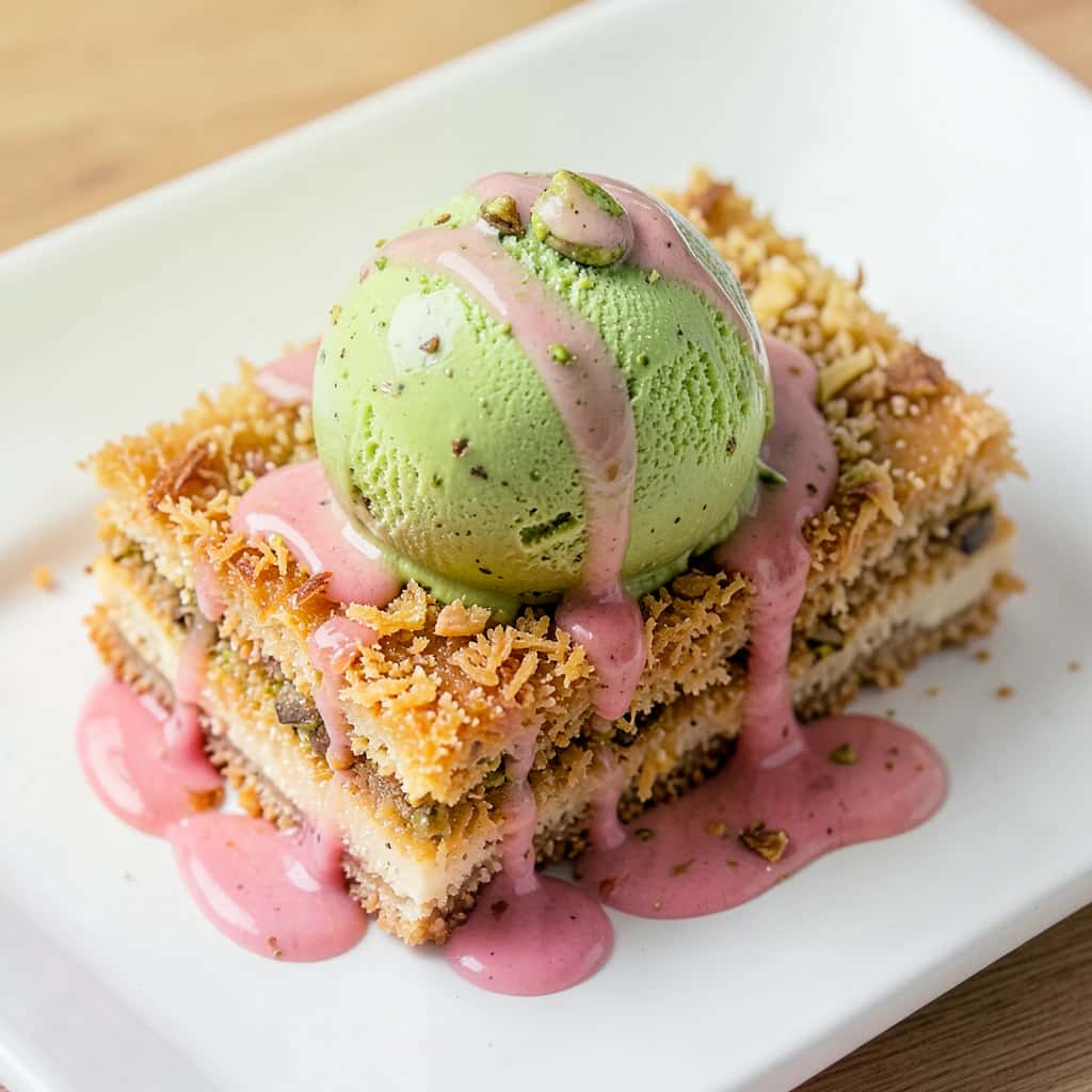 Triple Pistachio Kunafa Ice Cream