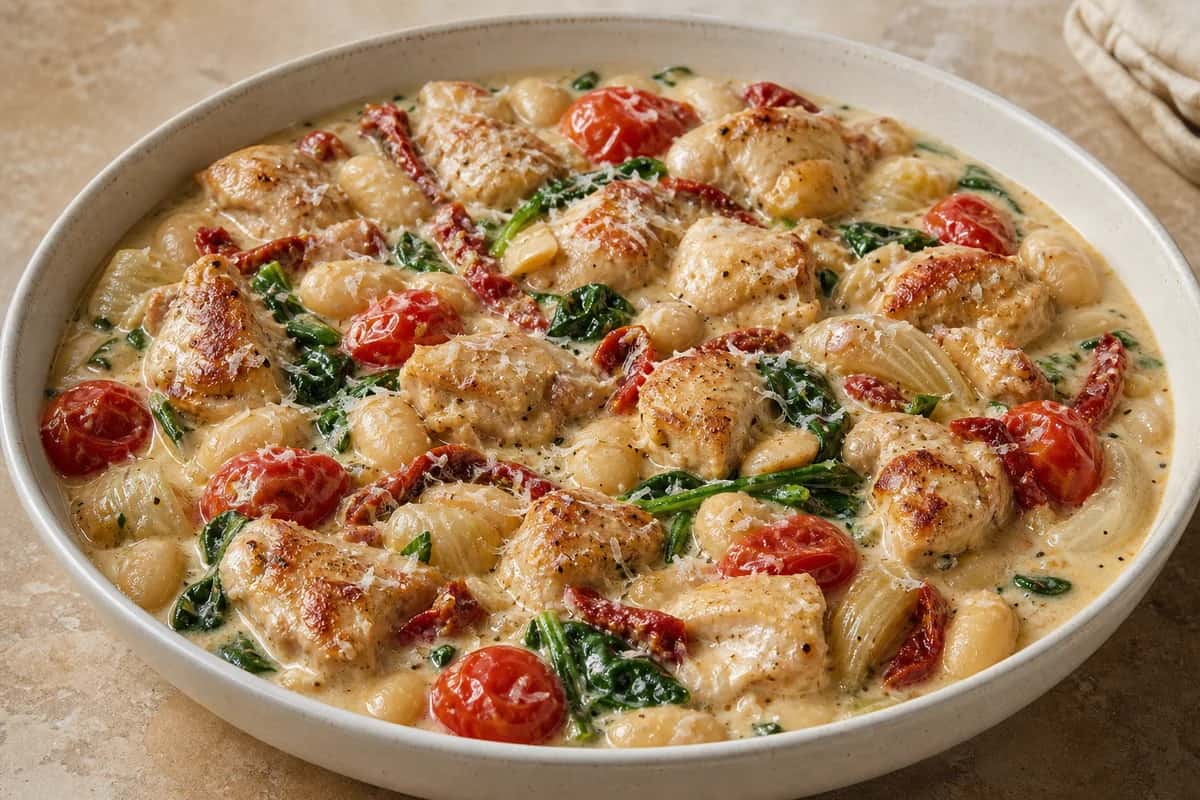 Estofado de pollo a la toscana