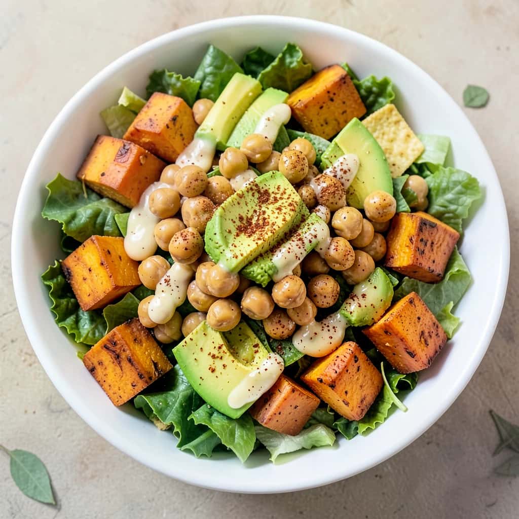 Vegan Sweet Potato Chickpea Taco Salad