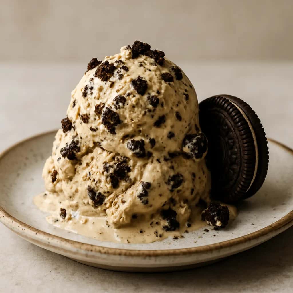 Cookies and Cream Cappuccino Ice Cream without an Ice Cream Maker
