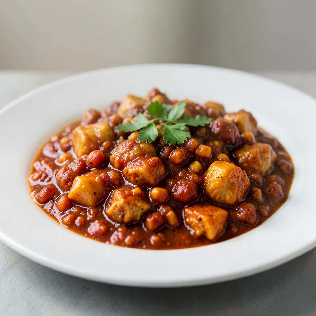 Chili de Pollo con Queso Cheddar, Saludable