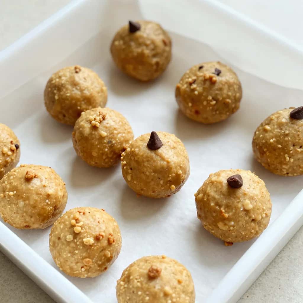 Bolitas de proteína con mantequilla de cacahuete y Rice Krispies