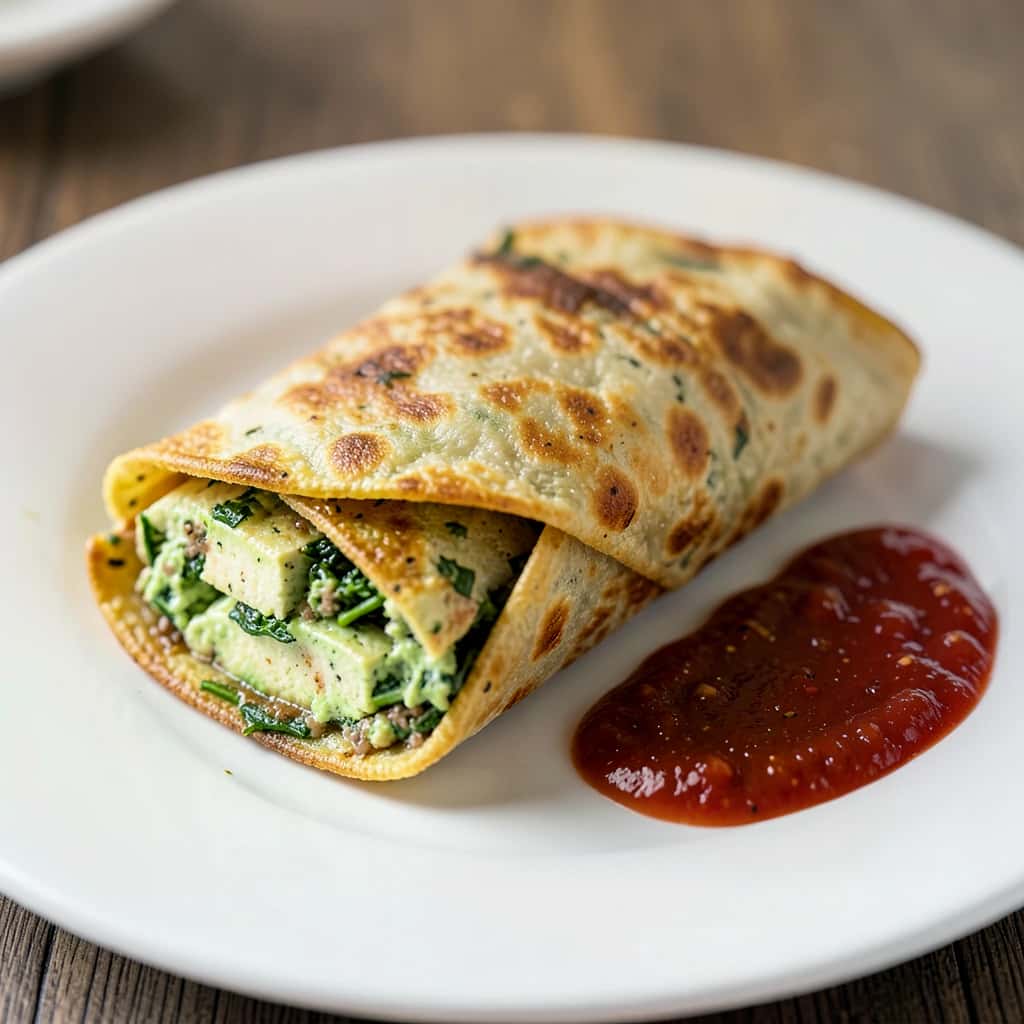 Tacos con ricotta di tofu e spinaci